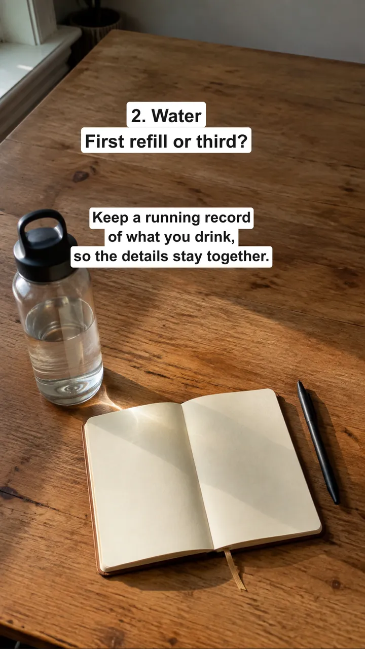 Water slide over a bottle and notebook.
